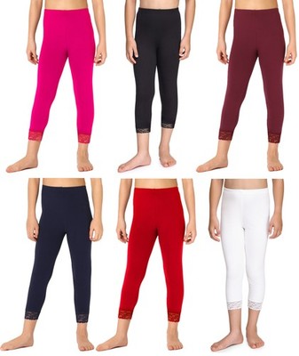 Merry Style Mädchen Capri Leggings 3/4 Spitze Training Fitness Baumwolle 110-158