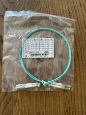 Image of 1m OM3 Aqua Fibre Optic Cable LC LC Duplex MM 50/125 Patch