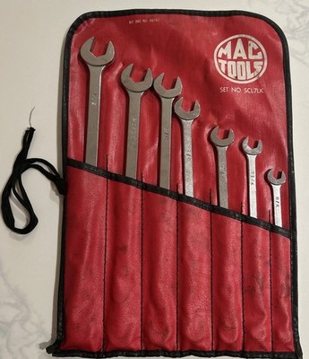Vintage MAC Tools SCL7LK 7 Piece SAE 12 Point Long Combination Wrench Set-USA