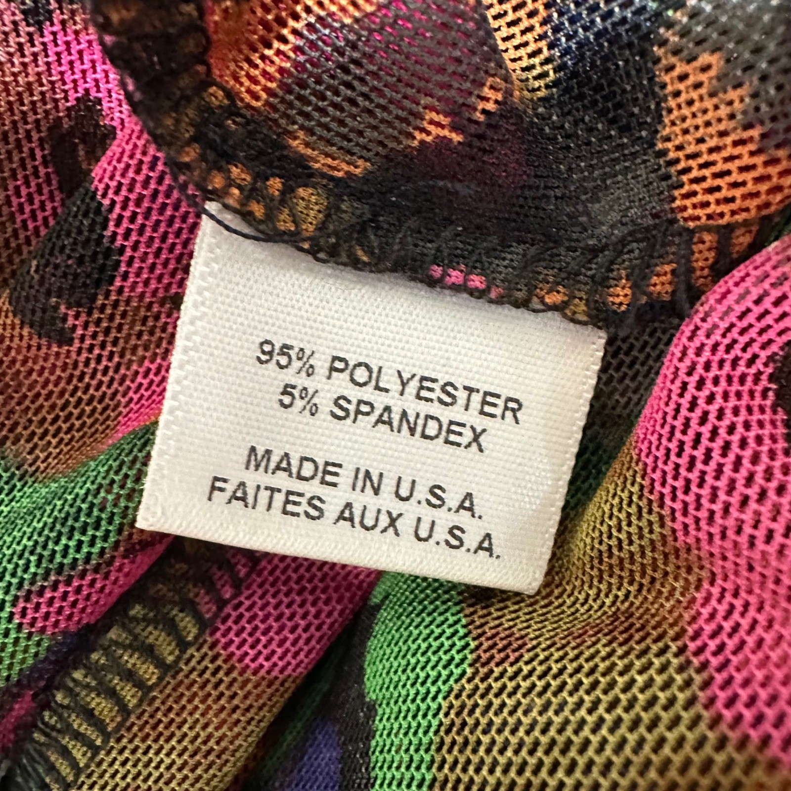 MISA Size S Los Angeles Marilyn Floral Ruched Midi Dress Jewel Tone Mesh Womens