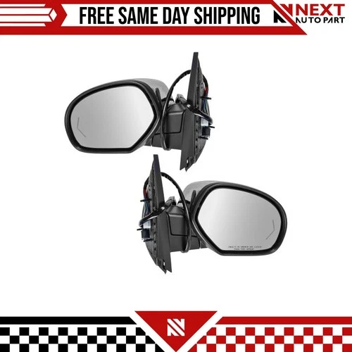 New Mirror Power Folding Heated 11 Dot LED Turn Signal Pair of 2 For 14-19 GM