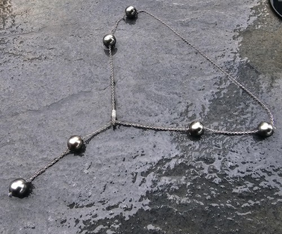 #ad #ad Mikimoto 6 Black South Sea Pearls in Motion Necklace 18k White Gold Diamond 16g $3795.00