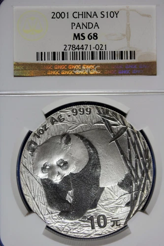 2001 - NGC MS68 China S10Y Panda!!  #B11745