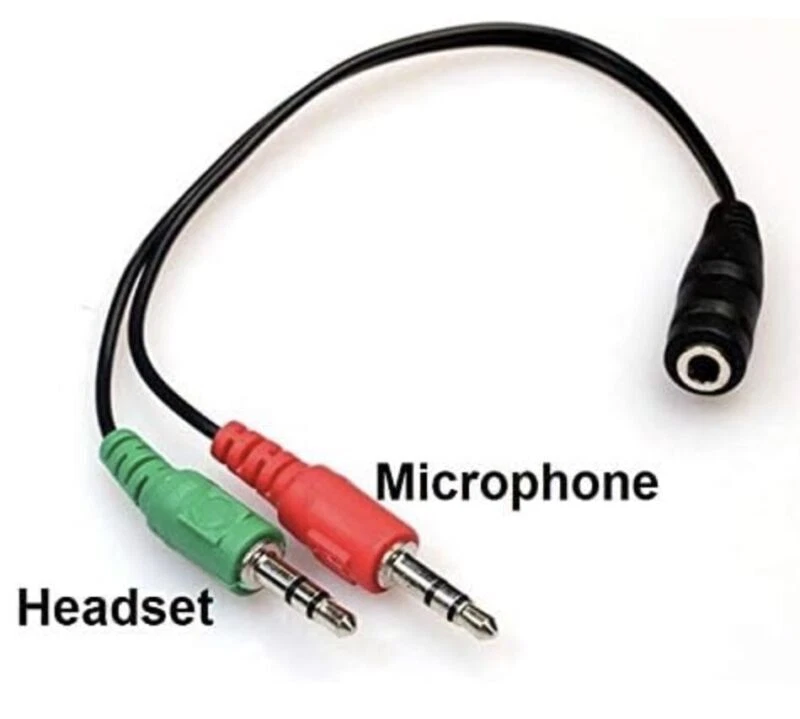 3.5mm Female to 2 Male Jack Plug Headphone Mic Stereo Audio Y Splitter Cable - Image 3 of 4