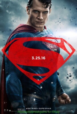 BATMAN VS SUPERMAN: Dawn of Justice MOVIE POSTER DS 27x40 Superman 2nd Advance