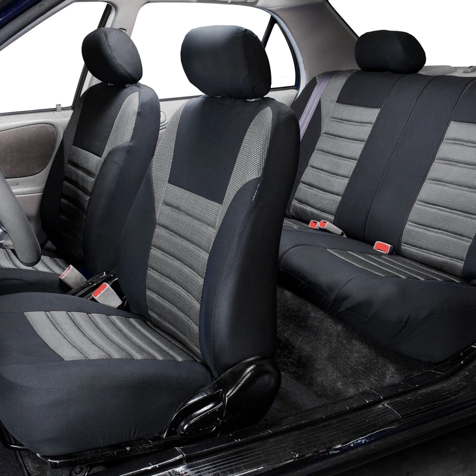 FH Group Universal Fit 3 filas fundas de asiento de coche para SUV 3D malla - Juego completo de 7 plazas Foto 2 de 4