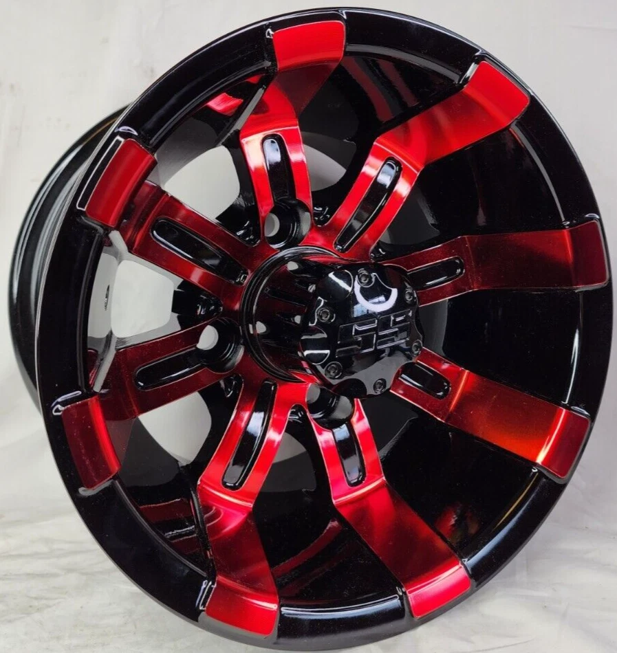 10x7 4/4 Aluminum Golf Cart Rims Wheels for Ez-Go Club Car Yamaha Harley + More Foto 4 de 4