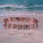 Crystal Pure Copper Magnetic Ankle Bracelet Arthritis Pain Therapy Link Anklet