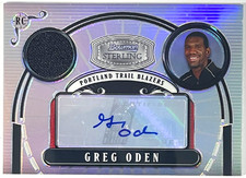 2007-08 Bowman Sterling Jersey Refractor Greg Oden Auto Relic SSP RC GO1 /19