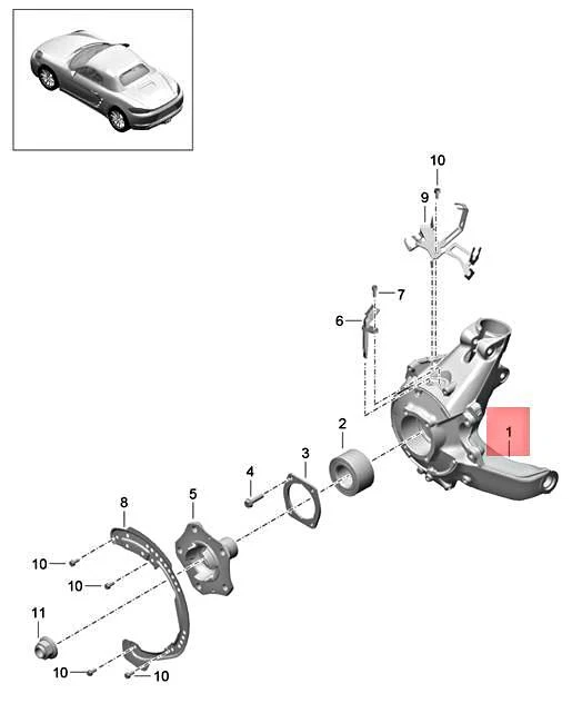 Genuine PORSCHE 718 Boxster Cayman 982 Wheel Carrier Right  