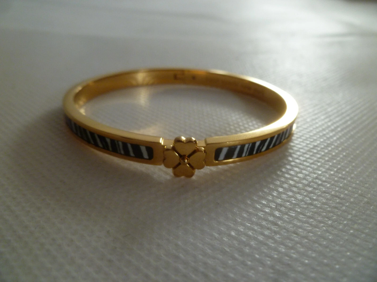 Bracciale Kate Spade Braccialetto Righe Bianco e Nero Righe Oro Zebra Nuovo