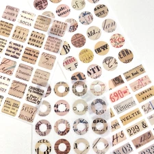 Vintage Style Collage Washi Paper Stickers 8 Sheets Scrapbooking Junk Journal