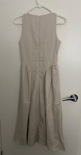bottega veneta Kendall inspired dress beige color XS midi cut out elegant shape - Picture 5 of 7