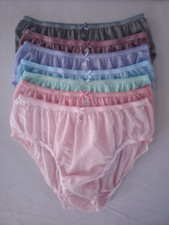 7 Bikini Panties Women Mens Briefs Light Soft Nylon Knickers Silky Hip 38"-42"XL