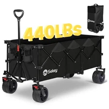 Sekey 48''L Collapsible Foldable Extended Wagon with 440lbs Weight Capacity
