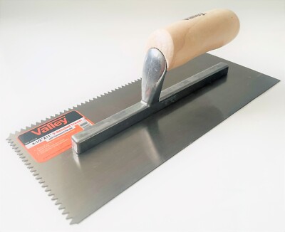 11'' x 4.5'' V-Notch Trowel with Hardwood Handle, TRW-11412V