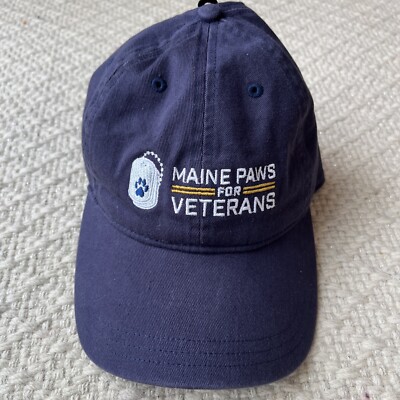 Maine Paws For Veterans L.L Bean Cotton Strapback Baseball Hat Cap Adjustable
