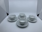 Rosenthal Continental White Background Platinum Footed Cups/Saucers — photo 1