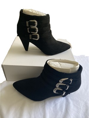 black wide width booties