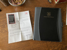 Dossier portefeuille State Farm en cuir noir 2005 anniversaire honoré ancien logo