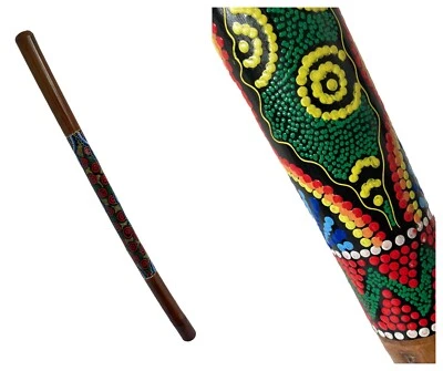 NO EYE DEER Klasse B x Display bemalt Didgeridoo - Aborigines Punktmuster Design Weltmusik