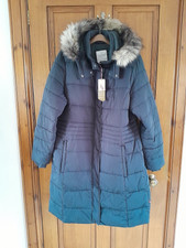 White Stuff Thirlmere Showerproof Long Padded Coat - Grey - Size 20 - Rrp £120