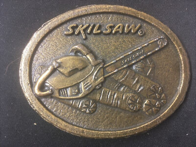 Vintage SKILSAW Belt Buckle Chainsaw Lumber Power Tools SKIL CORP Chicago IL