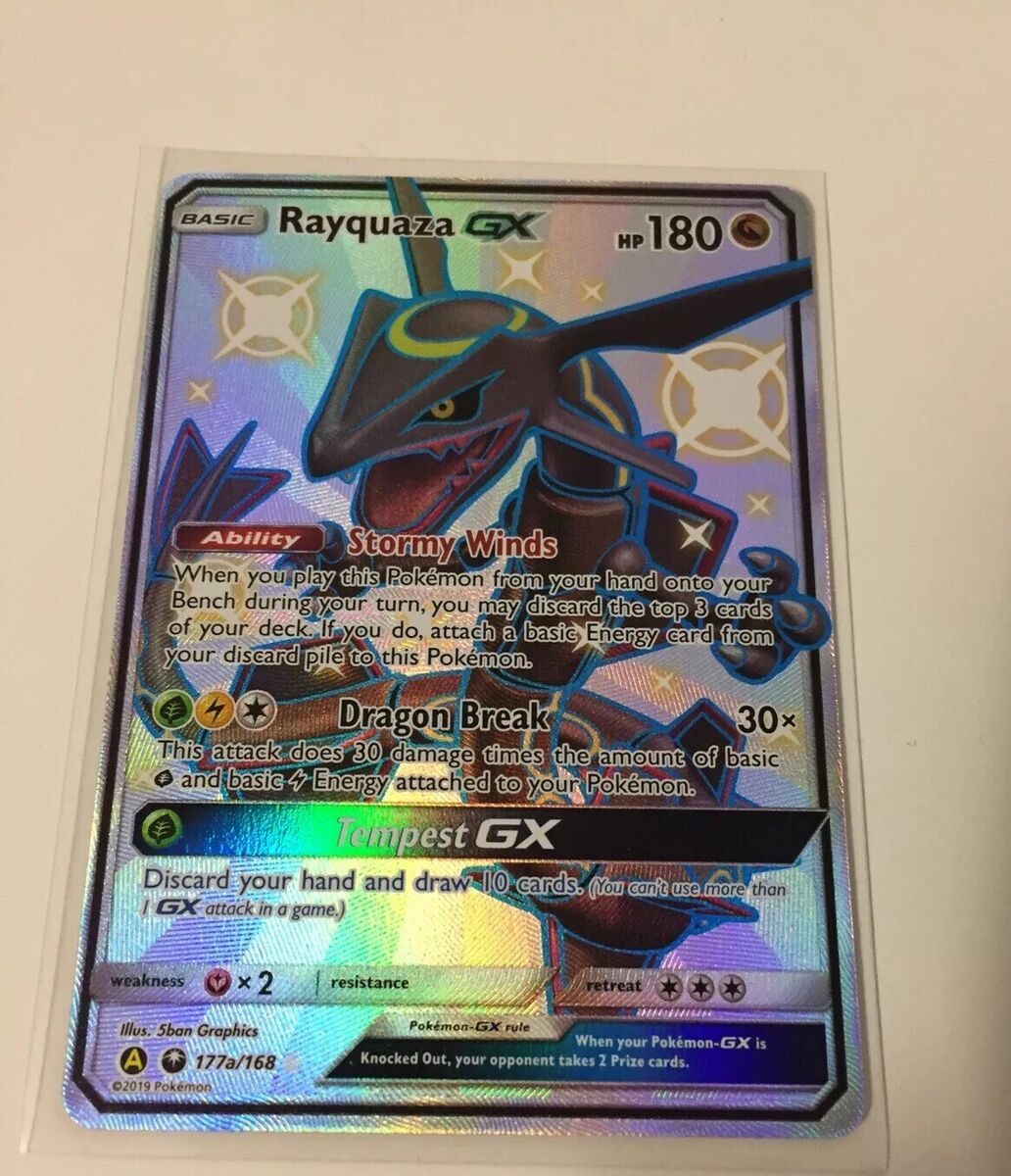 2019 Pokemon TCG Hidden Fates Shiny RAYQUAZA GX 177a/168- Full Art