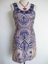 Free People Folklore Sheath Dress 4 Plum Beaded Paisley Sleeveless Boho Hippie