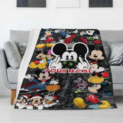Personalized Mickey Mouse Fleece Plush Fleece Blanket, Disney Mickey, Gift for