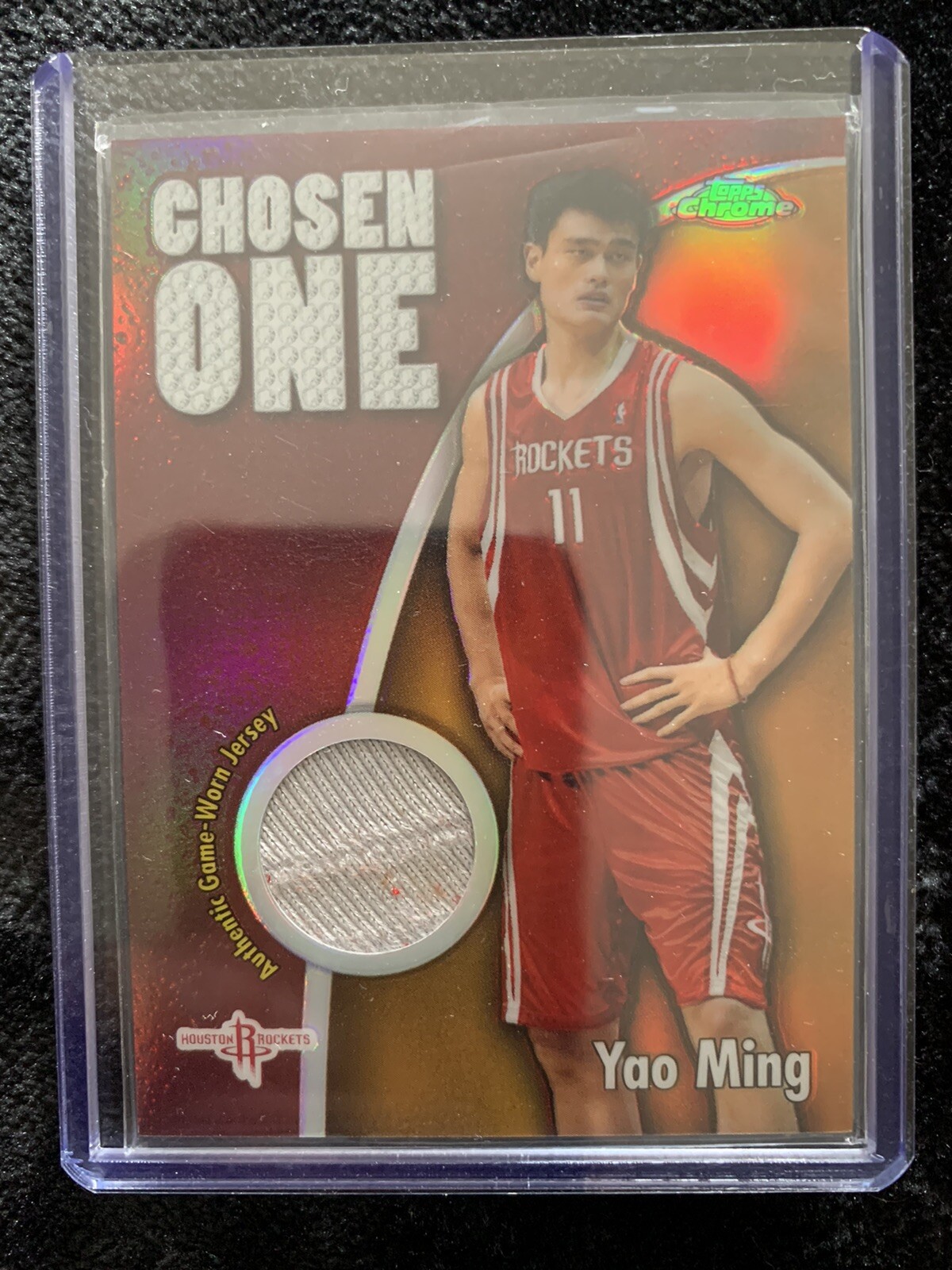 Yao Ming 2006 Topps Chrome Refractor Chosen One Game Worn Jersey #/ed 99 Patch