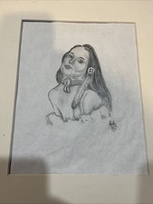Native American Lady By Micky, Butler PA 1992 tattoo flash - Pencil Sketch