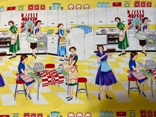 Michael Miller Retro Home Ec Kitchen Baking Cotton Quilt Fabric BTY 36 x 44