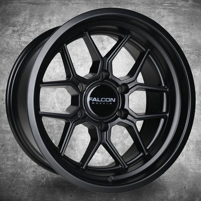 Falcon Full Matte Black Off-Road TX1 Apollo 17''x9'' 6-Lug Wheel