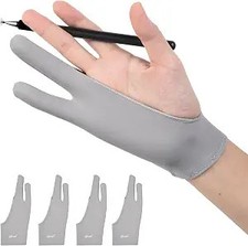 OTraki 4 Pack Drawing Glove Two Finger Digital Art Glove for Drawing Tablet