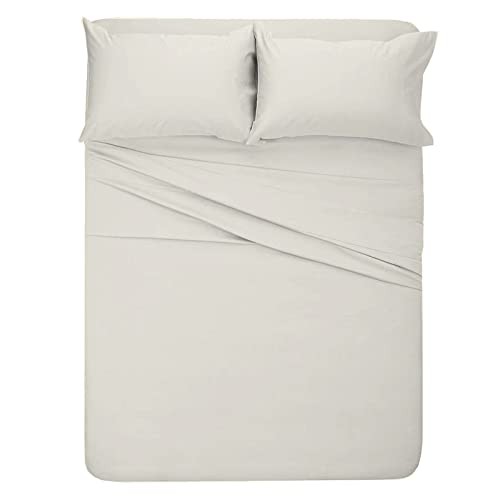 400 Thread Count Sheets Size Bed Sheets-100% Long Staple Full XL Solid Ivory - Picture 2 of 8