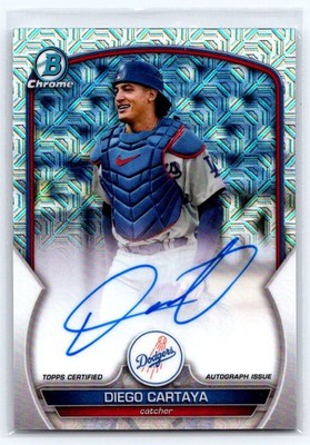 2023 Bowman Chrome Diego Cartaya Mojo Autographs #BCMA-DC Los Angeles Dodgers