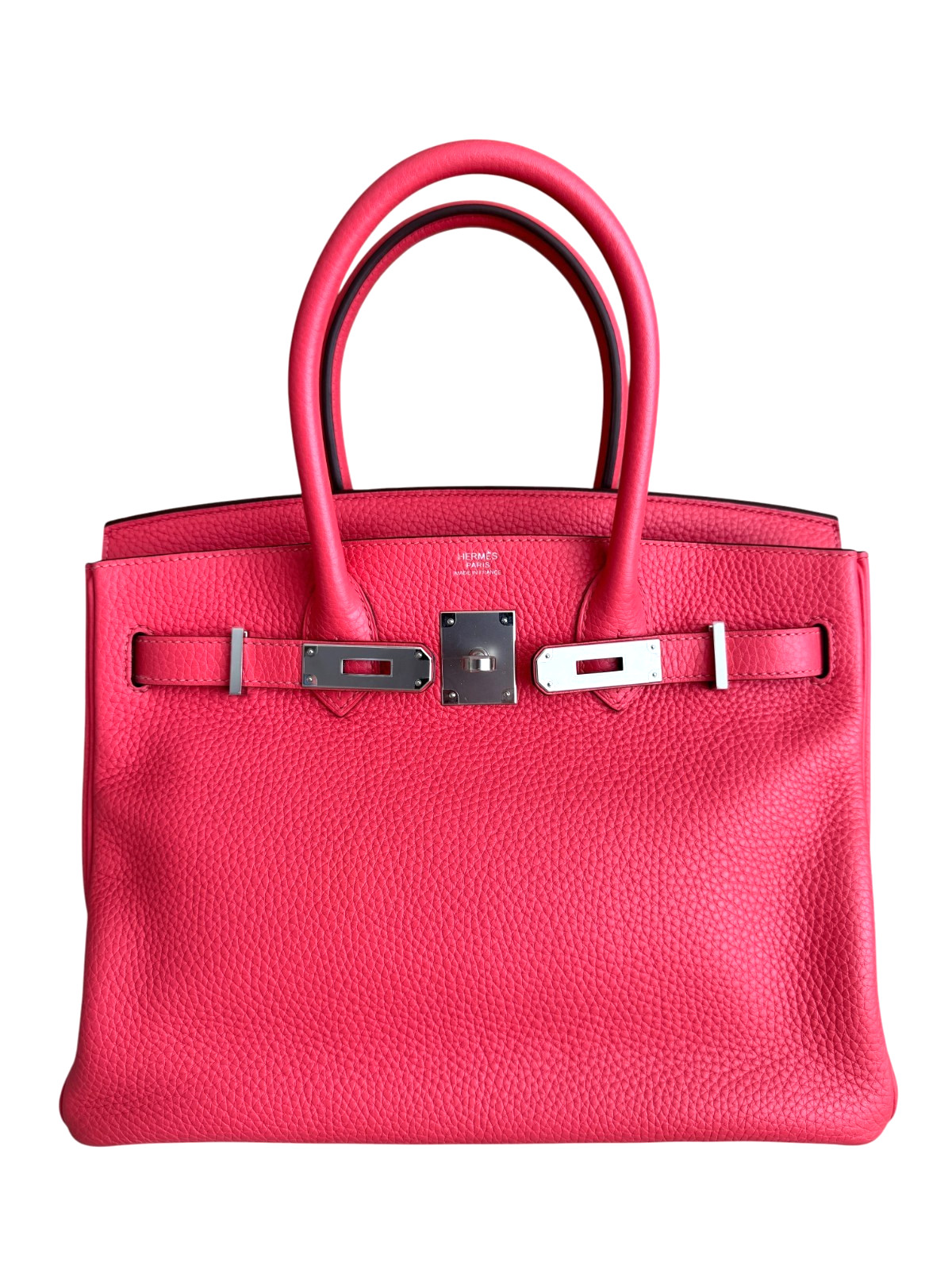 Hermes Birkin 30 Verso Rose Texas Pink Orange Togo Leather Palladium Hardware image 3