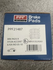 Juego Pastillas Freno Traseras PPF PPF21487 Hyundai Accent y Kia Rio 2005-2010 NUEVO