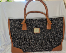 Diane Von Furstenberg DVF Studio large tote travel bag featuring a heart pattern