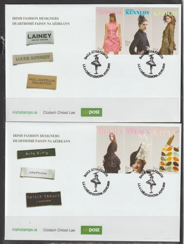 Ireland 2010 Fashion Designers x 2 FDC`s per scan