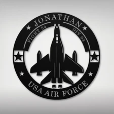 Personalized USA Air Force Metal Sign Custom Gift for Veterans Home Office Decor
