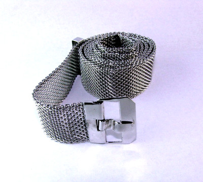 NAPIER Belt Vintage Silver Metal Mesh 29-34 display picture 2