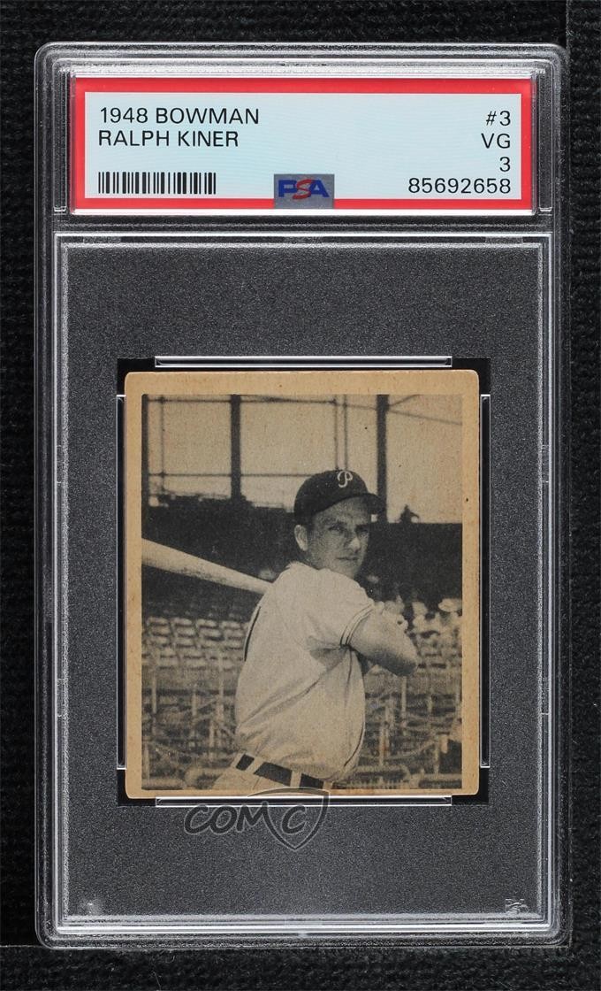 1948 Bowman Ralph Kiner #3 PSA 3 Rookie RC HOF