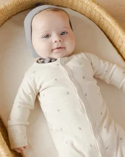 Quincy Mae Organic Full Snap Footie Bees 6-12m