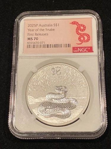2025 Australia .9999 Silver Lunar Year of the Snake NGC MS70 1oz First Releases