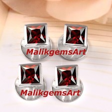 tuxedo Stud Natural Garnet Stone with 925 Sterling Silver Tuxedo Buttons Set 88