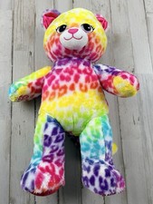 Rainbow Spotted Leopard Build A Bear Kitty Cat Plush 17" Has Quiet Voice