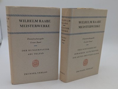 Meisterwerke. Dünndruckausgabe in zwei Bänden. Wilhelm, Raabe Insel Verlag 1963