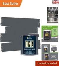 Eco-Friendly Dark Grey Satin All-in-One Paint & Primer - 250ml Easy Application